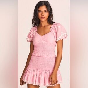 Loveshackfancy Jarrah pink floral dress